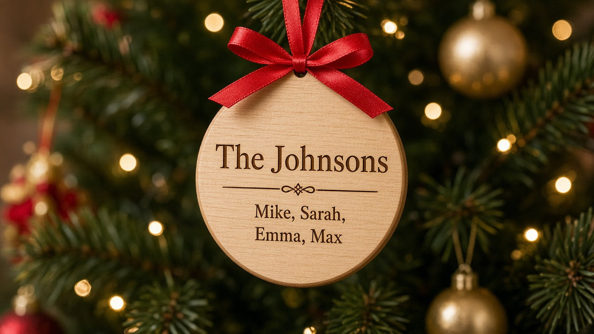 Custom family names Christmas ornament, a personalized Christmas gift idea