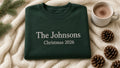 Personalized family Christmas sweatshirt with family name and year