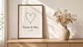 Personalized couple names love print with date