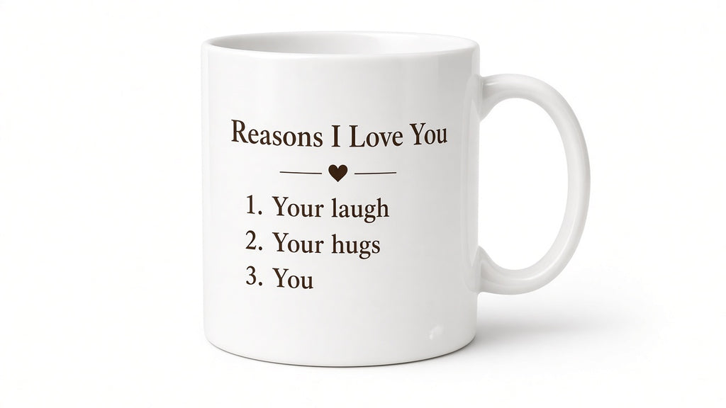 Reasons I Love You custom mug, alternate view