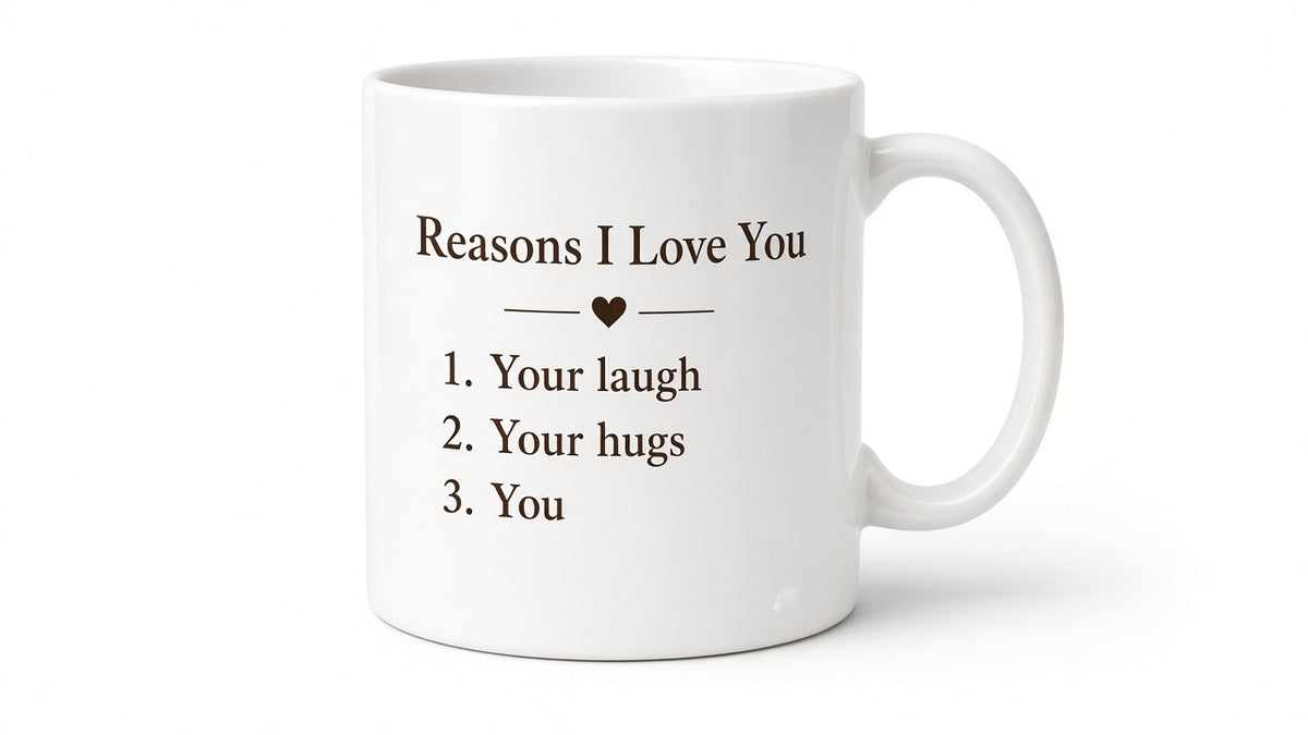 Reasons I Love You custom mug, alternate view