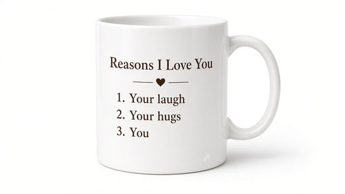 Reasons I Love You custom mug, alternate view