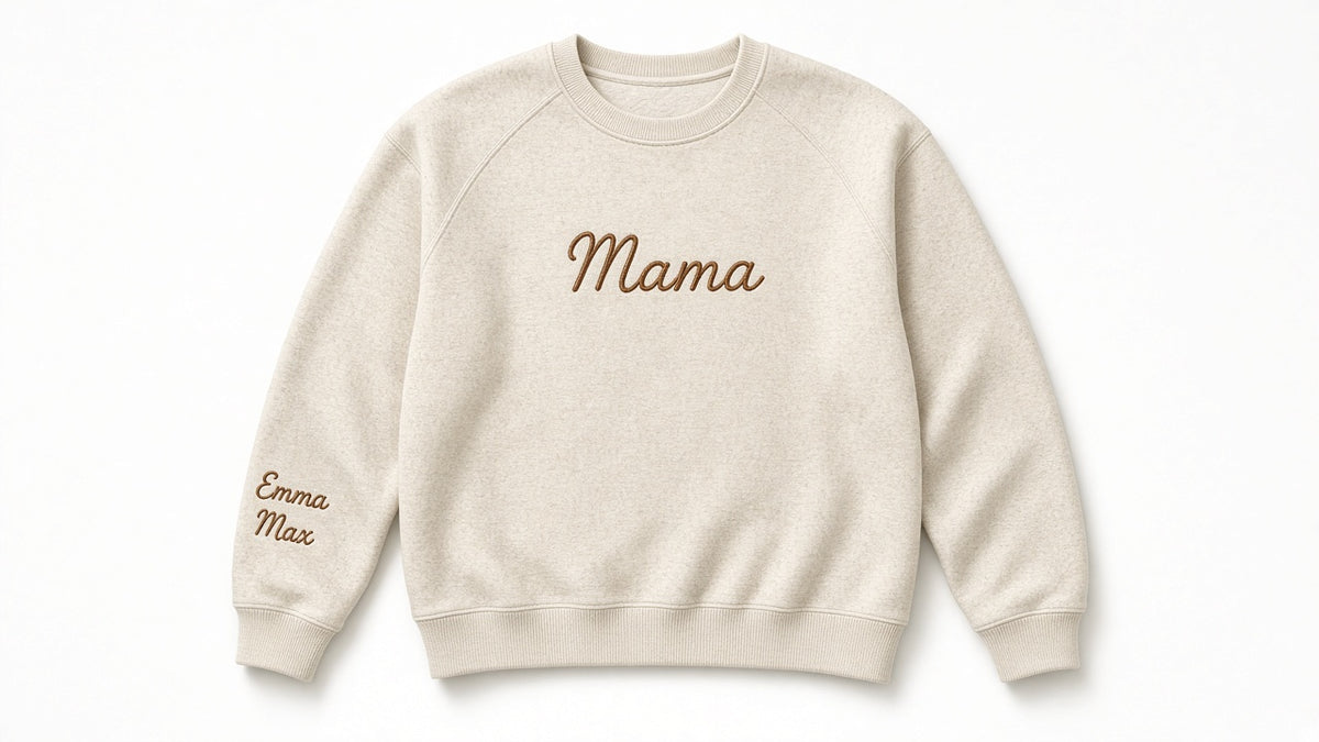 Custom Mama sweatshirt with kids' names, alternate view