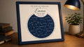 Custom star map print showing the night sky on a chosen date