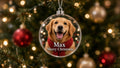 Personalized pet photo Christmas ornament in clear acrylic