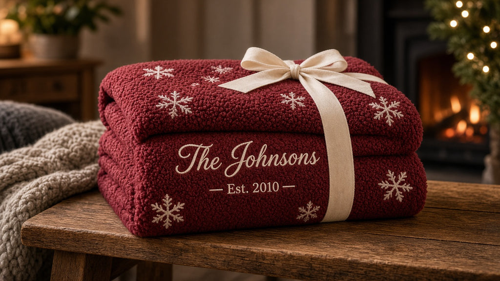 Custom family Christmas blanket, alternate view