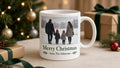 Custom family photo Christmas mug with name and year